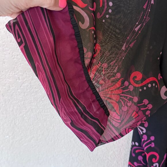 Erin B Black & Purple Sheer Top – L, Professional & Stylish - Picture 8 of 10